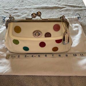 Coach Limited Edition white polkadot purse